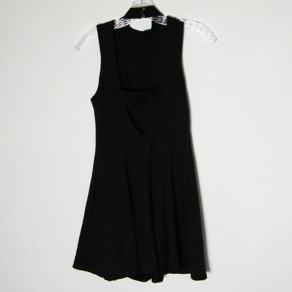 Free People Women's Mini Retro Cut Out Back  Sleeveless Black Dress Sz XS - Picture 2 of 8